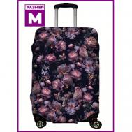 Чехол для чемодана , полиэстер, размер M, фиолетовый, черный LeJoy