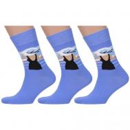 Мужские носки , 3 пары, размер 29 (44-46), синий MoscowSocksClub