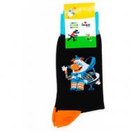 Носки  Носки с рисунками St.Friday Socks x Союзмультфильм, размер 34-37, черный, синий St. Friday