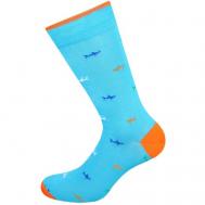 Мужские носки , классические, фантазийные, размер 43/46, синий Lui