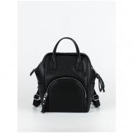 Рюкзак  торба  2078-208black, натуральная кожа, внутренний карман, черный NOVE