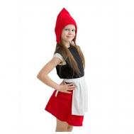 Карнавальный костюм красная шапочка арт.971 рост.116-134 см. (5-8 лет) Бока