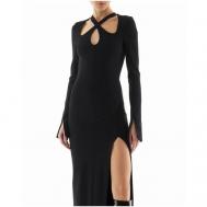 Платье , вечернее, прилегающее, макси, открытая спина, размер S, черный Sorelle