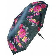 Зонт , полуавтомат, 3 сложения, купол 100 см., 10 спиц, система «антиветер», чехол в комплекте, для женщин, серый, розовый Lantana Umbrella