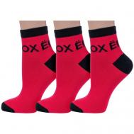 Мужские носки , 3 пары, укороченные, размер 27-29, красный Носкофф