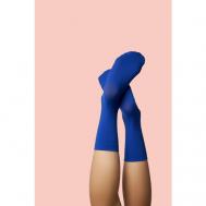 Женские носки  высокие, размер 35/41, синий Красная Жара