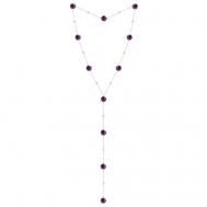 Колье , аметист, длина 66 см., фиолетовый, серебряный Alerie Accessories