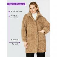 Пальто   демисезонное, размер 56, бежевый Bianka Modeno