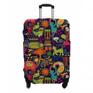 Чехол для чемодана , текстиль, полиэстер, износостойкий, размер L, мультиколор MARRENGO