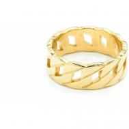 Кольцо , нержавеющая сталь, размер 18, желтый, золотой Kalinka modern story
