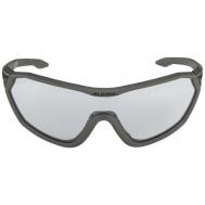 Солнцезащитные очки , овальные, оправа: пластик, спортивные, фотохромные, с защитой от УФ, поляризационные, серый Alpina