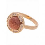 Кольцо помолвочное , авантюрин, размер 18, красный Lotus Jewelry