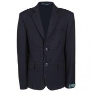 Школьный пиджак , однобортный, карманы, размер 128 (34), синий Van Cliff