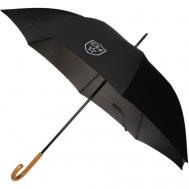 Зонт-трость , полуавтомат, деревянная ручка, черный SKA