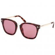 Солнцезащитные очки , квадратные, оправа: пластик, градиентные, для женщин, коричневый Tom Ford