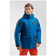 Куртка , средней длины, силуэт прямой, карманы, несъемный капюшон, размер 48, синий Stayer