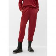 Брюки джоггеры  , прямой силуэт, спортивный стиль, трикотажные, карманы, пояс на резинке, размер 34 (XS), красный s.Oliver