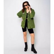 Джинсовая куртка  , размер 44-48, зеленый DOMMOD