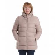 куртка  зимняя, средней длины, для беременных, карманы, капюшон, размер 60, розовый Нет бренда