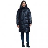 Пальто   зимнее, силуэт прямой, удлиненное, размер 38(48RU), синий MFIN