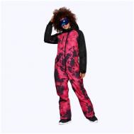 Комбинезон , зимний, силуэт полуприлегающий, карманы, карман для ски-пасса, мембранный, утепленный, размер S/M-Long, розовый ONESKEE