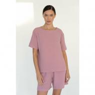 Пижама , футболка, шорты, короткий рукав, карманы, размер XL, розовый GOOJI