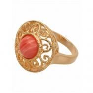 Кольцо помолвочное , родохрозит, размер 17, розовый Lotus Jewelry