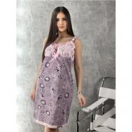 Сорочка  средней длины, без рукава, трикотажная, размер 48, фиолетовый Узбекистан,Maria