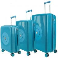 Умный чемодан  Soundbox, 3 шт., полипропилен, опорные ножки на боковой стенке, износостойкий, увеличение объема, рифленая поверхность, 144 л, размер S/M/L, мультиколор Impreza