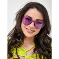 Солнцезащитные очки , сердце, для женщин, фиолетовый HappyBunny