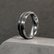 Кольцо , размер 18, серебряный, черный Carraji