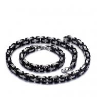 Комплект бижутерии: цепь, браслет, размер колье/цепочки 22 см., серый, черный Hagust