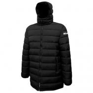 куртка  зимняя, силуэт прямой, капюшон, карманы, размер L, черный MIKASA
