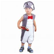 Детский карнавальный костюм для мальчика от 1,5-3-х лет "Ёжик", велюр, комбинезон, шапка, р-р 26, рост 98 см ЛюбиМая игрушка