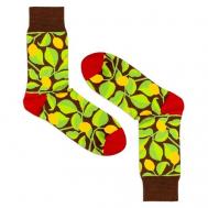 Носки  Дизайнерские носки  - Lemons - Industry, размер 39-41, коричневый, зеленый Burning heels