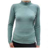 свитер женский , низкий ворот, цвет синий, размер 42-46 VAZO