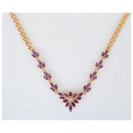 Колье , фианит, аметист, длина 40 см., фиолетовый Lotus Jewelry