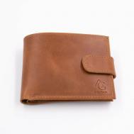 Кошелек  22031992-smalllightbrown, натуральная кожа, гладкая фактура, на кнопках, отделения для карт и монет, потайной карман, коричневый Angelaris