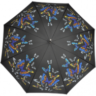 Зонт-трость , полуавтомат, купол 102 см., 8 спиц, чехол в комплекте, для женщин, черный Zest
