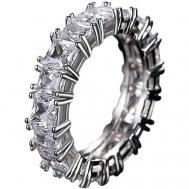 Кольцо , нержавеющая сталь, фианит, размер 17 Nouvelle mode