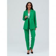 Костюм , топ и брюки, классический стиль, карманы, размер 48, зеленый DAZZLE STYLE