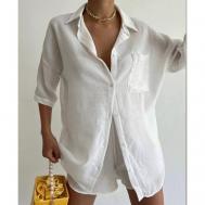 Костюм, рубашка и шорты, размер 44, белый ЛТСтиль