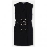 Платье-пиджак , прилегающее, мини, карманы, размер 44(L), черный Liu Jo