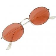 Солнцезащитные очки , овальные, оправа: металл, с защитой от УФ, серебряный Matt