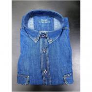 Рубашка , размер 4XL(66), синий TONELLI