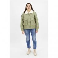 Куртка , женская демисезонная, размер 46, зеленый 365 clothes