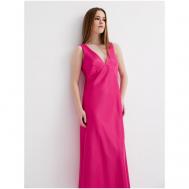 Платье-комбинация , атлас, полуприлегающее, миди, размер XL, фуксия Yulia'Sway