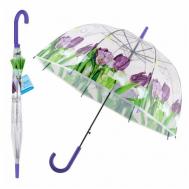 Зонт-трость , полуавтомат, купол 80 см., для женщин, фиолетовый Мультидом