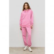 Костюм , худи и брюки, повседневный стиль, свободный силуэт, карманы, капюшон, размер 46, розовый Baon