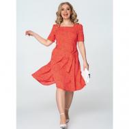Платье , трапециевидный силуэт, миди, размер 54, белый, красный With street